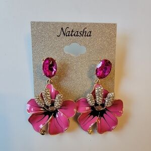 Natasha Floral Enamel Drop Earrings